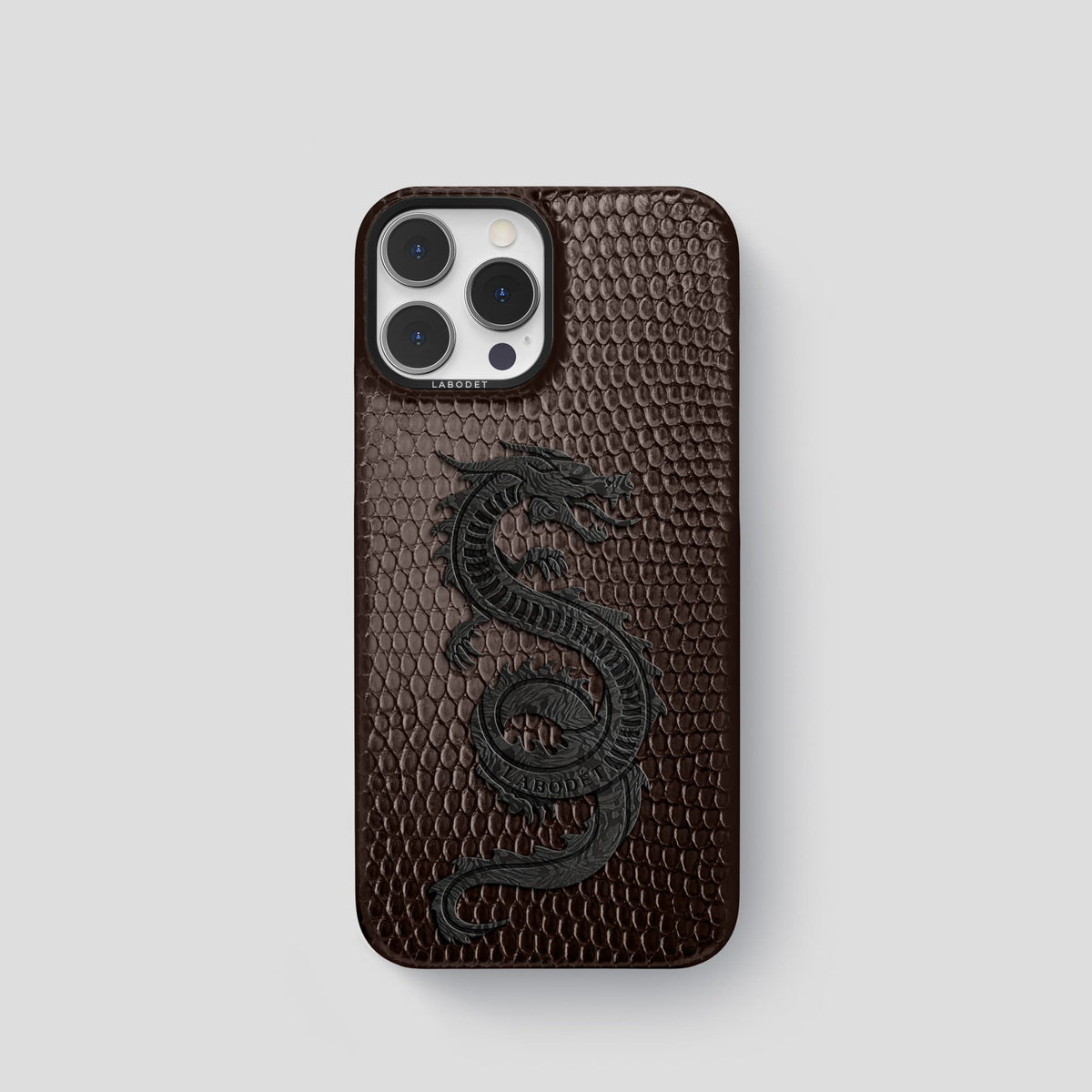 Brown iPhone 13 Pro Classic Case with Black Metal -1 | Brown-Black