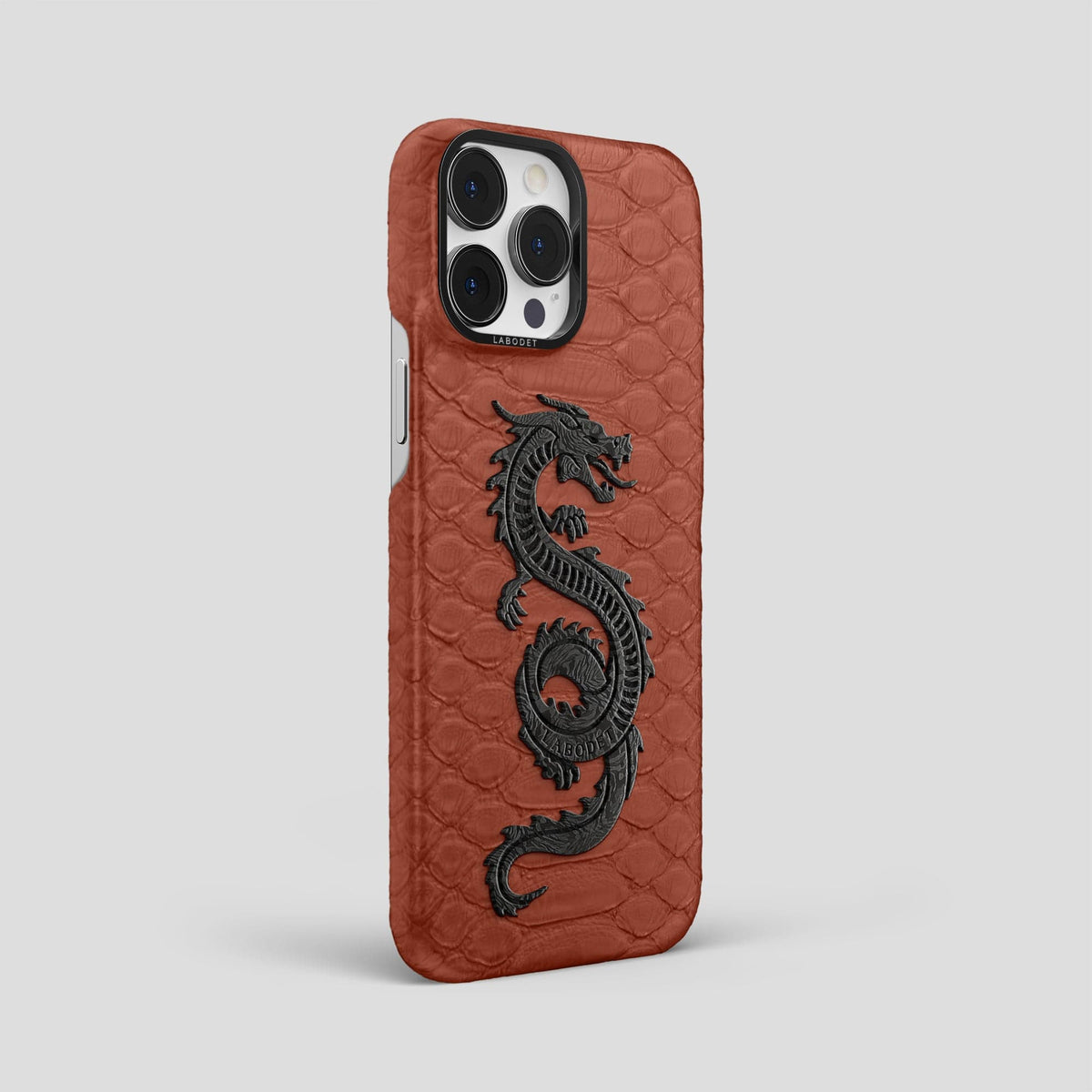 Brown iPhone 13 Pro Max Classic Case Python with Black Metal -2 | Brown-Black
