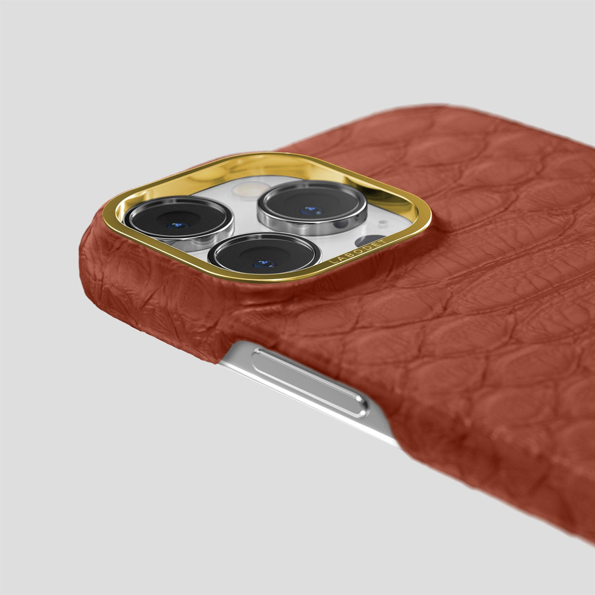 Brown iPhone 13 Pro Max Classic Case Python with Gold Metal -6 | Brown-Gold