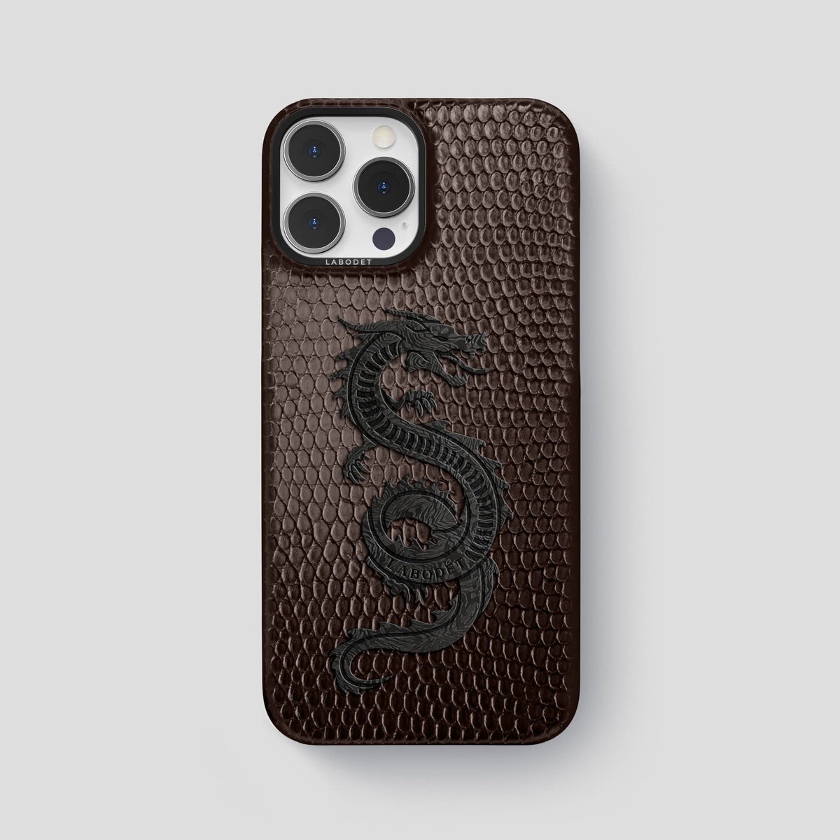 Brown iPhone 13 Pro Max Classic Case with Black Metal -1 | Brown-Black