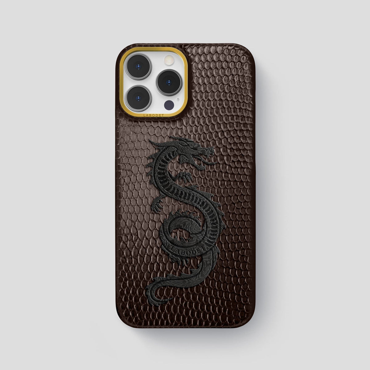 Brown iPhone 13 Pro Max Classic Case with Gold Metal -1 | Brown-Gold
