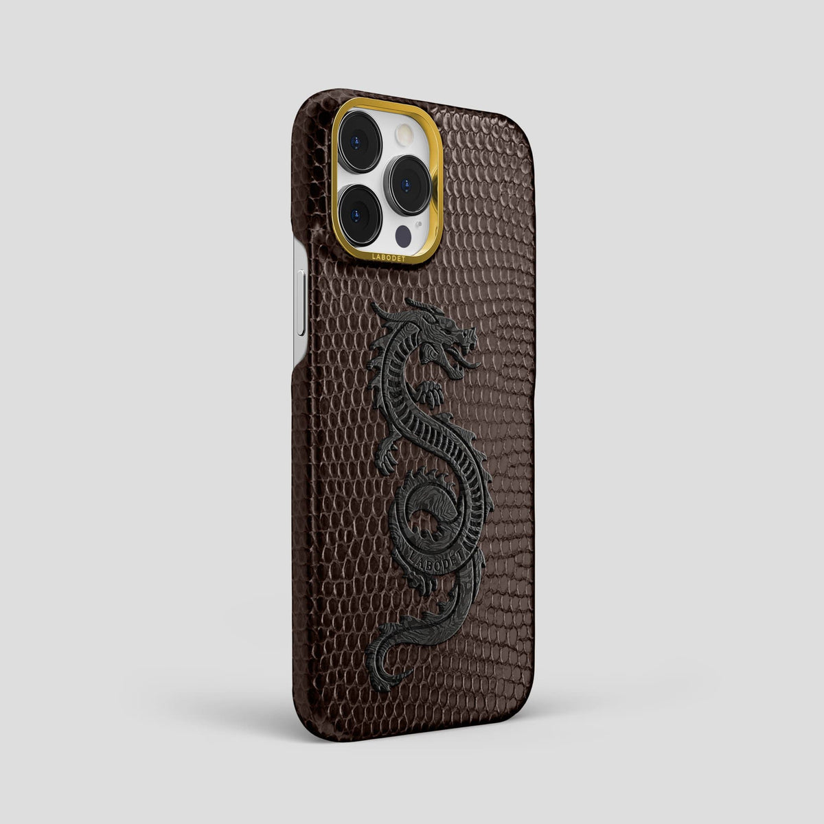 Brown iPhone 13 Pro Max Classic Case with Gold Metal -2 | Brown-Gold