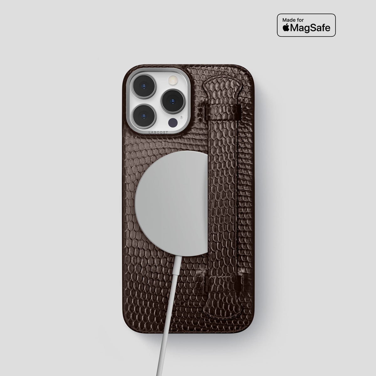 Brown iPhone 13 Pro Strap Case with Steel Metal -5 | Brown-Steel