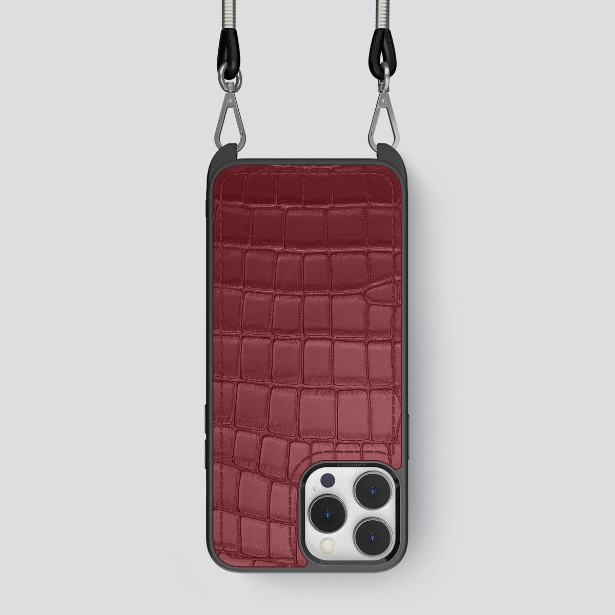Burgundy iPhone 13 Pro Crossbody Sport Case Alligator -1 | Burgundy