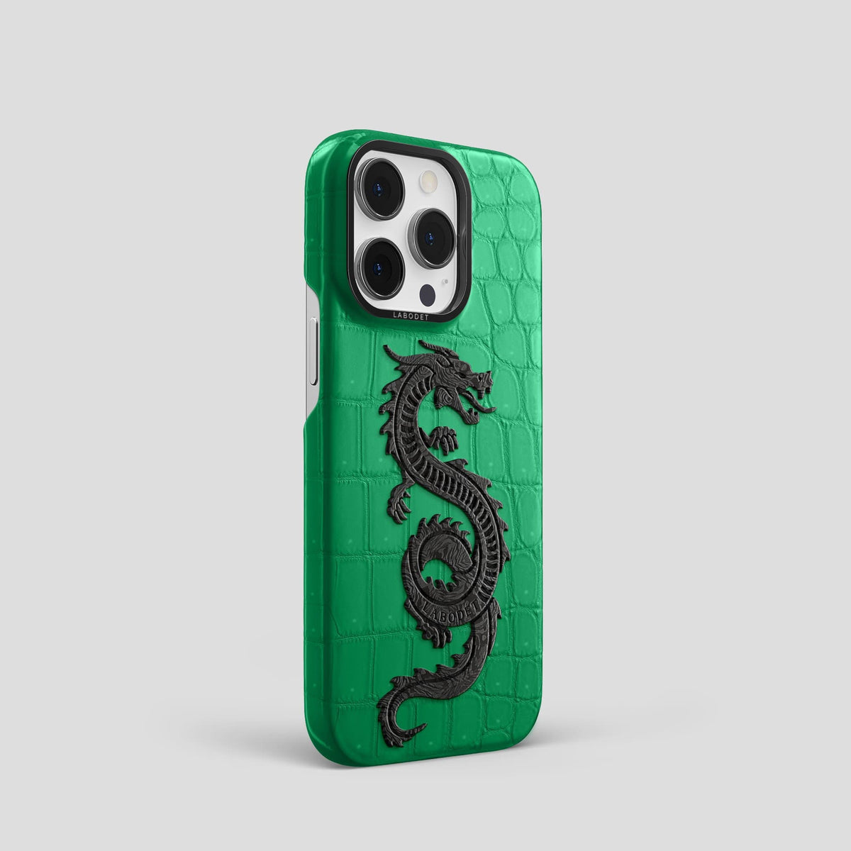 Cactus Green iPhone 13 Pro Classic Case with Black Metal -2 | Cactus-Green-Black