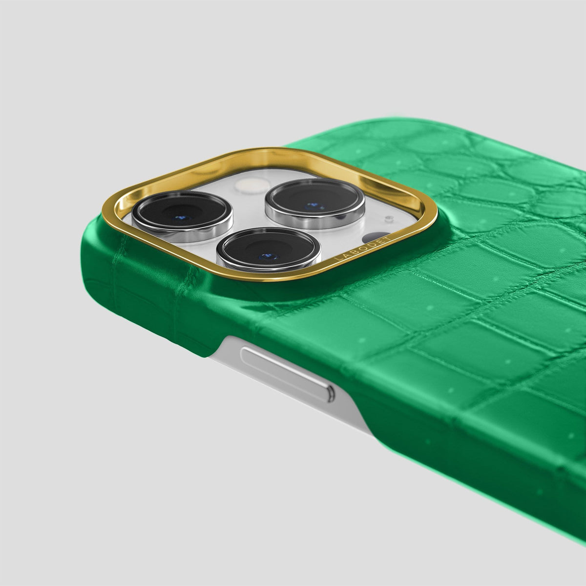 Cactus Green iPhone 13 Pro Classic Case with Gold Metal -6 | Cactus-Green-Gold