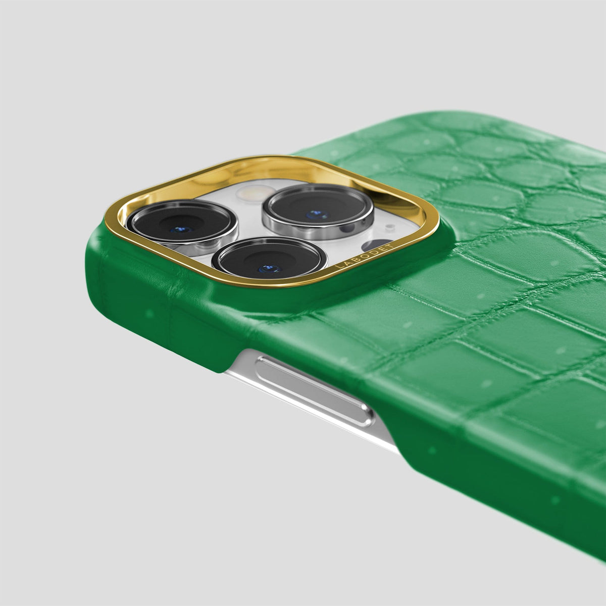 Cactus Green iPhone 13 Pro Max Classic Case with Gold Metal -6 | Cactus-Green-Gold
