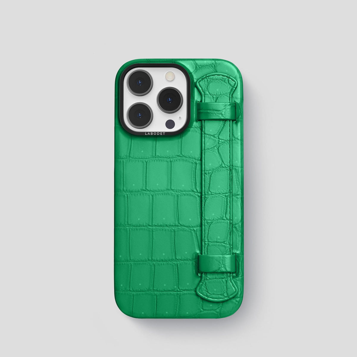 Cactus Green iPhone 13 Pro Strap Case with Black Metal -1 | Cactus-Green-Black