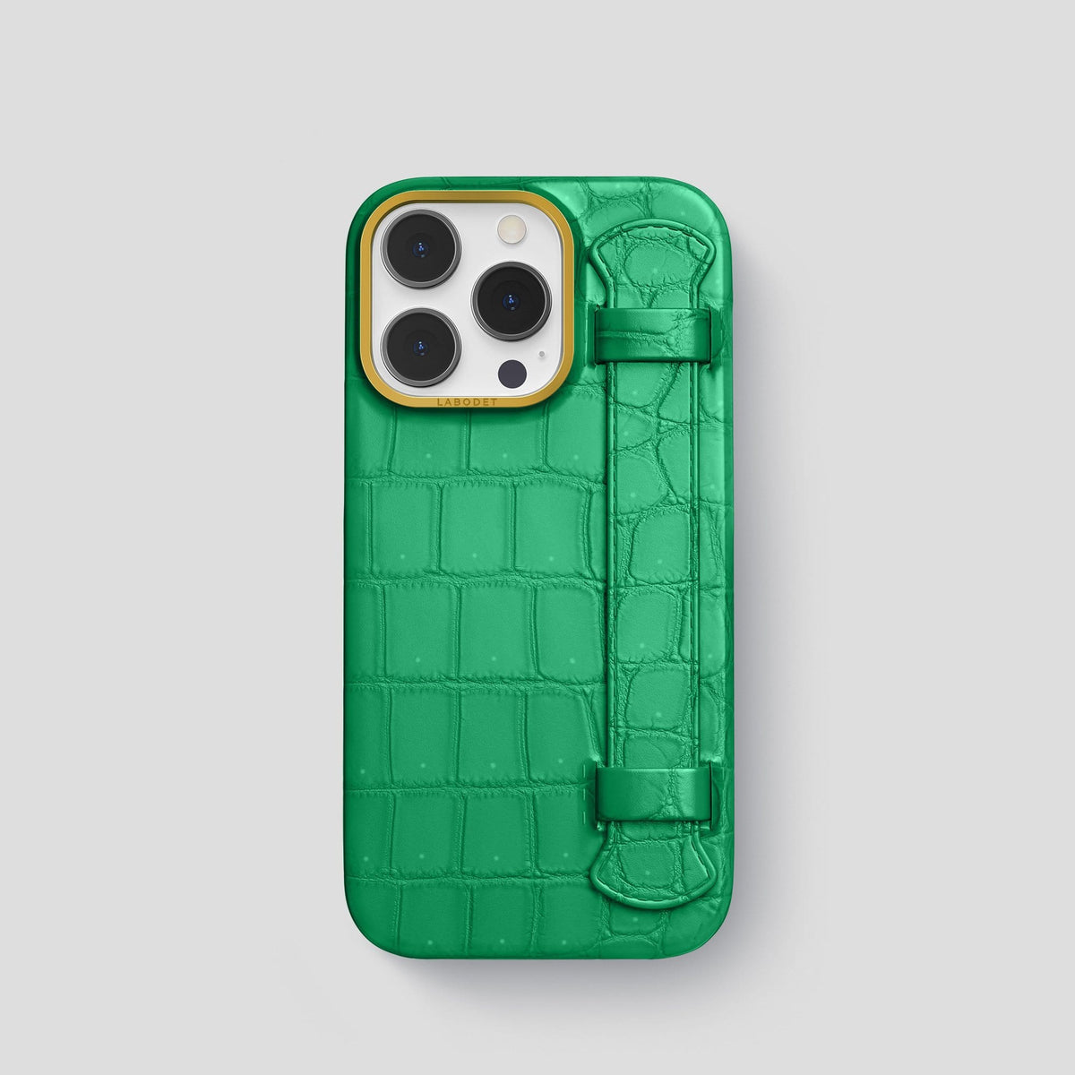 Cactus Green iPhone 13 Pro Strap Case with Gold Metal -1 | Cactus-Green-Gold