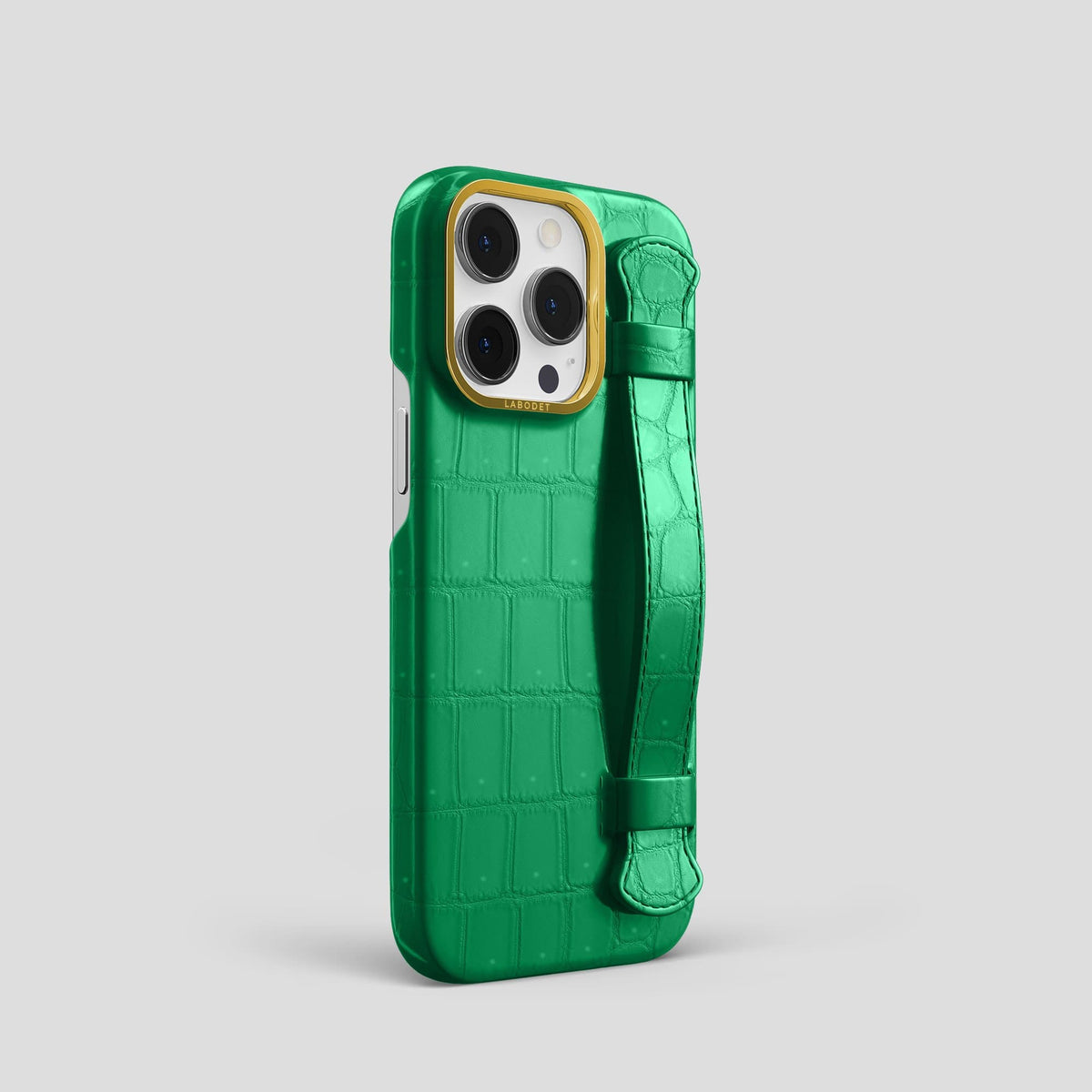 Cactus Green iPhone 13 Pro Strap Case with Gold Metal -2 | Cactus-Green-Gold