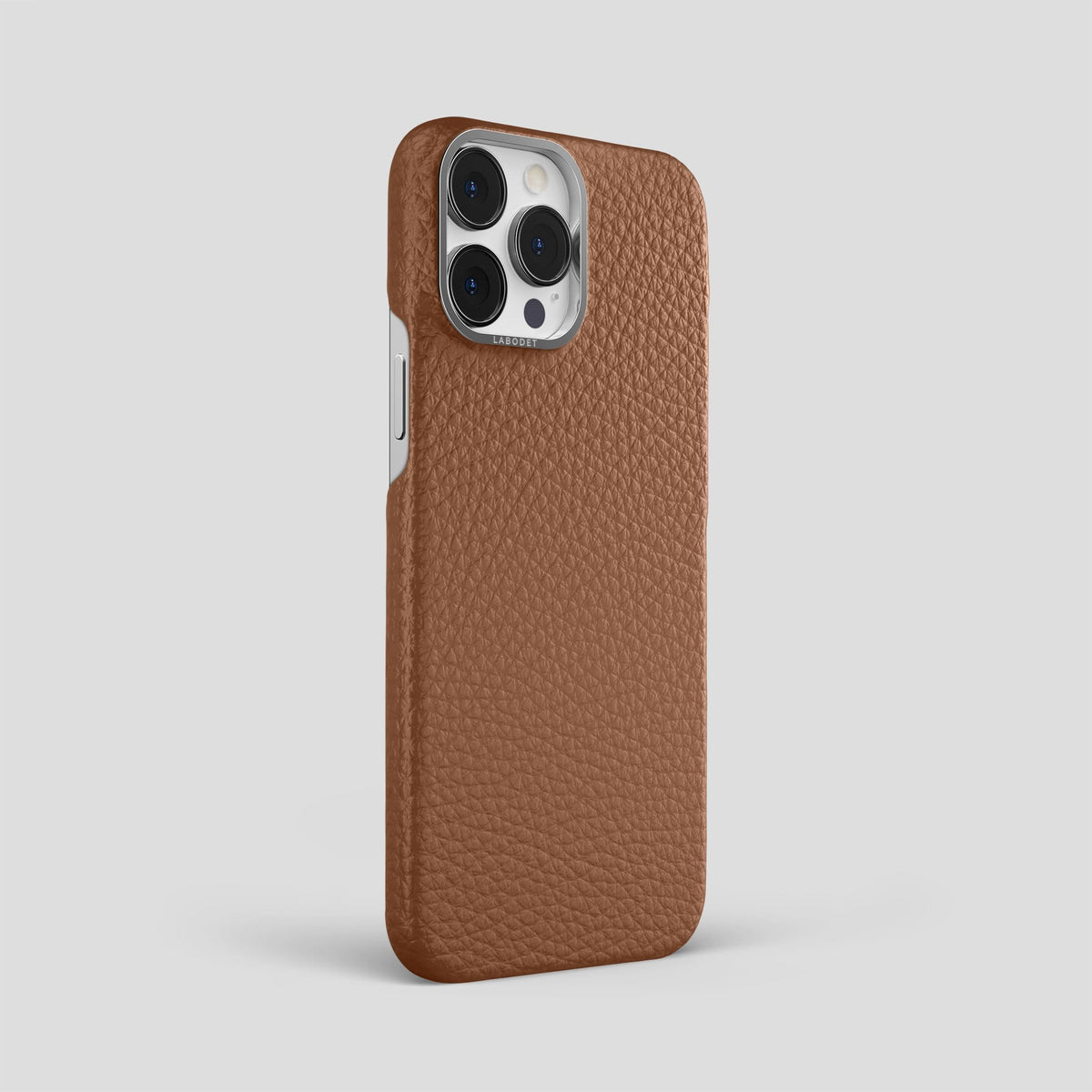 Caramel iPhone 13 Pro Max Classic Case Calf with Steel Metal -2 | Caramel-Steel