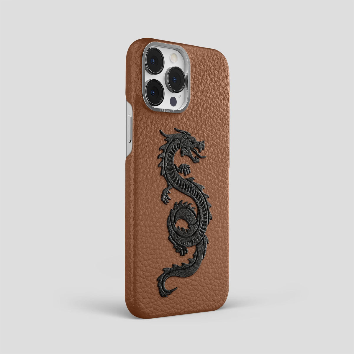 Caramel iPhone 13 Pro Max Classic Case Calf with Steel Metal -2 | Caramel-Steel