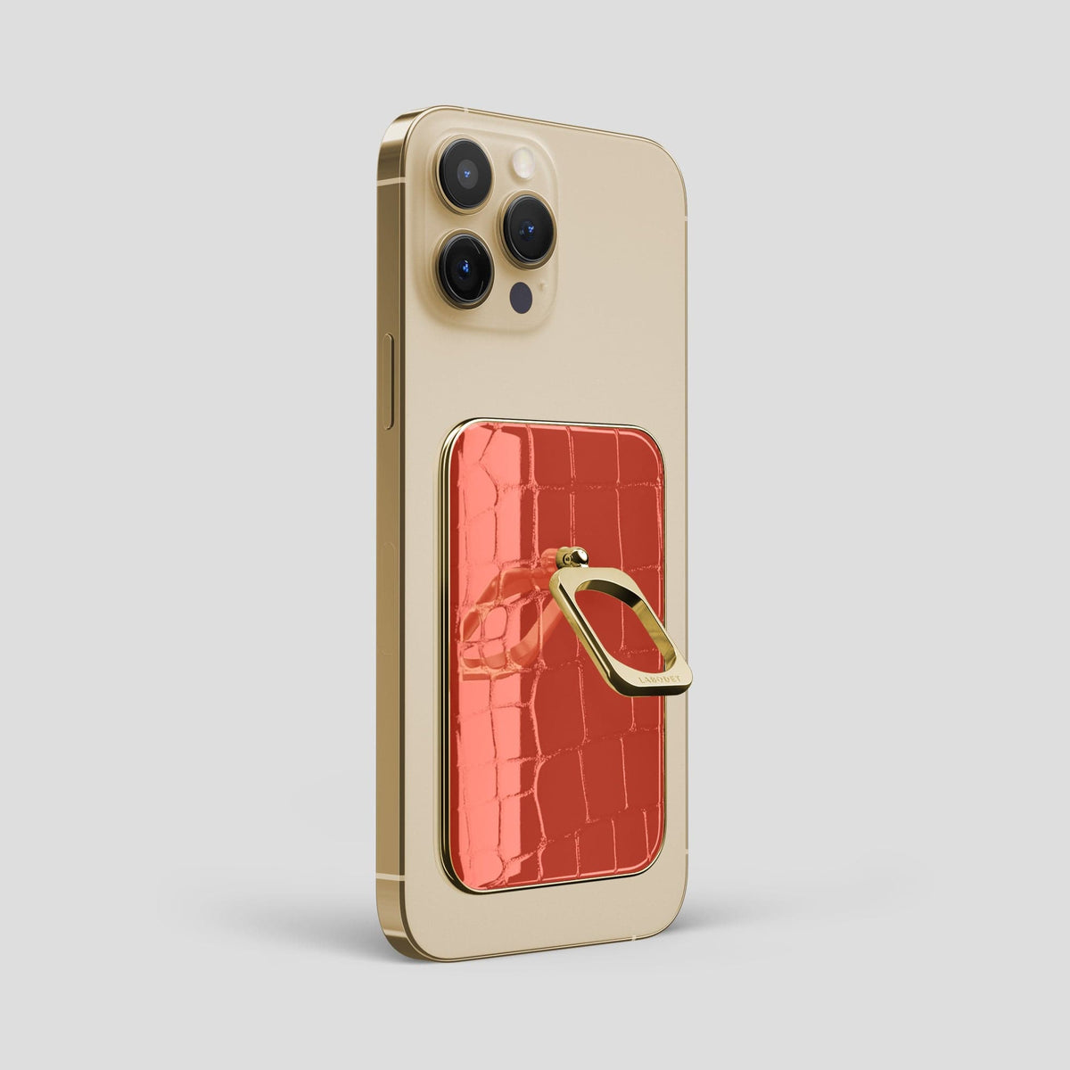 Coral Orange MagSafe Ring iPhone 13 Pro Max with Gold Metal -1 | Coral-Orange-Gold