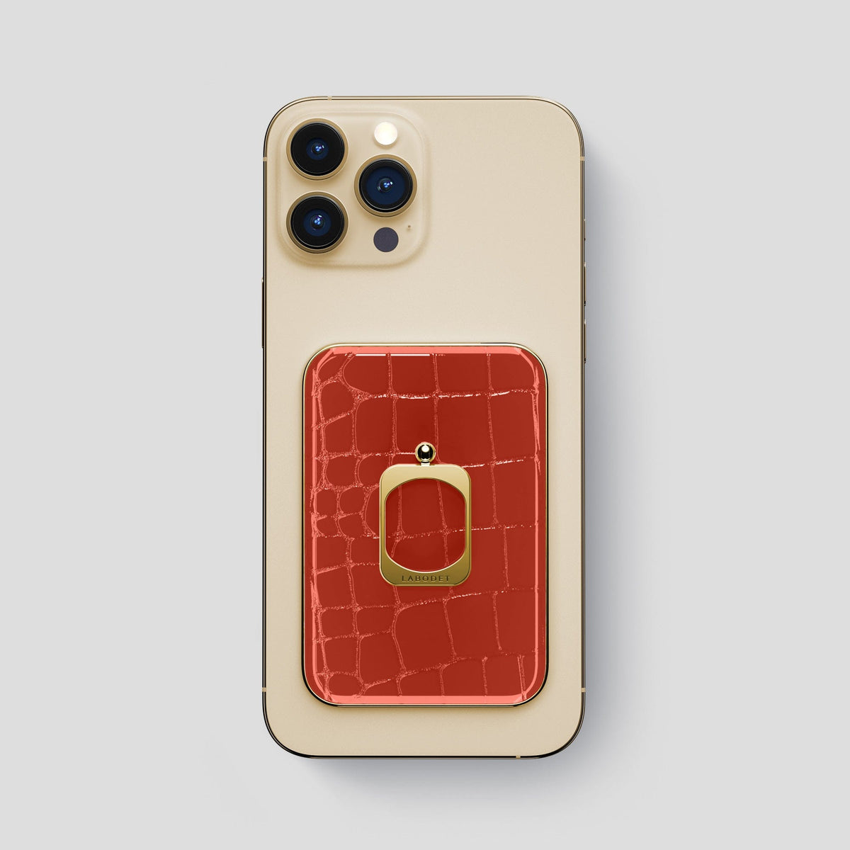 Coral Orange MagSafe Ring iPhone 13 Pro Max with Gold Metal -2 | Coral-Orange-Gold