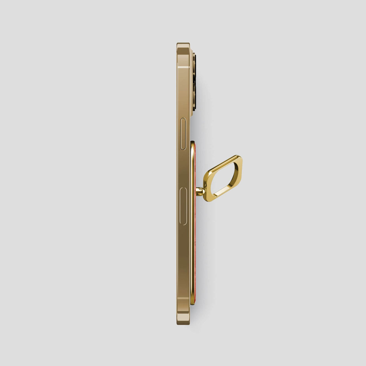 Coral Orange MagSafe Ring iPhone 13 Pro Max with Gold Metal -3 | Coral-Orange-Gold