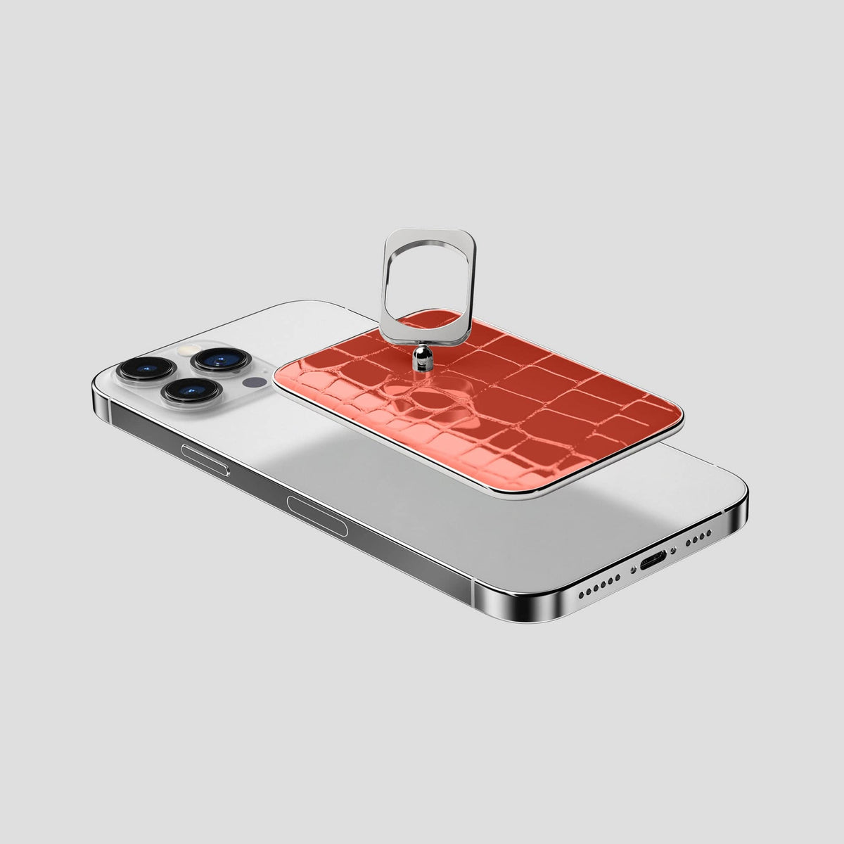 Coral Orange MagSafe Ring iPhone 13 Pro Max with Steel Metal -4 | Coral-Orange-Steel