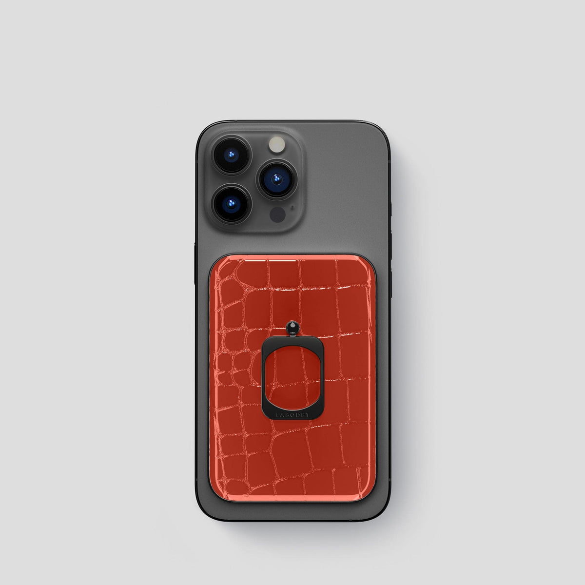 Coral Orange MagSafe Ring iPhone 13 Pro with Black Metal -2 | Coral-Orange-Black