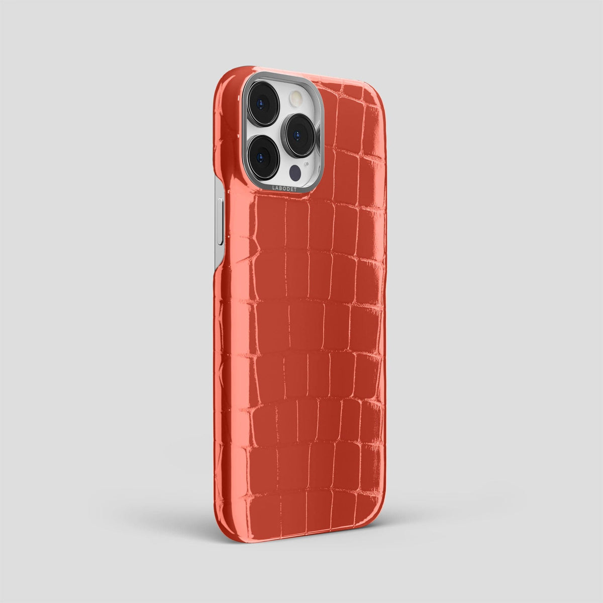 Coral Orange iPhone 13 Pro Max Classic Case with Steel Metal -2 | Coral-Orange-Steel