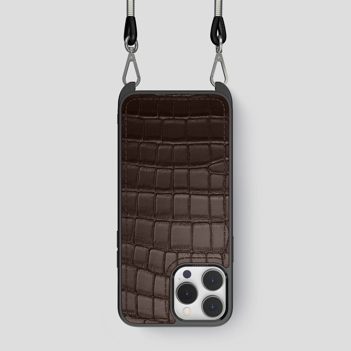 Dark Brown iPhone 13 Pro Crossbody Sport Case Alligator -1 | Dark-Brown