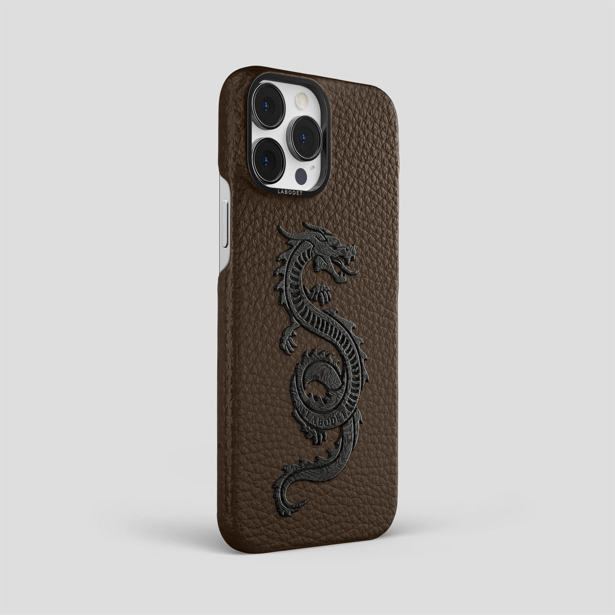 Dark Brown iPhone 13 Pro Max Classic Case Calf with Black Metal -2 | Dark-Brown-Black