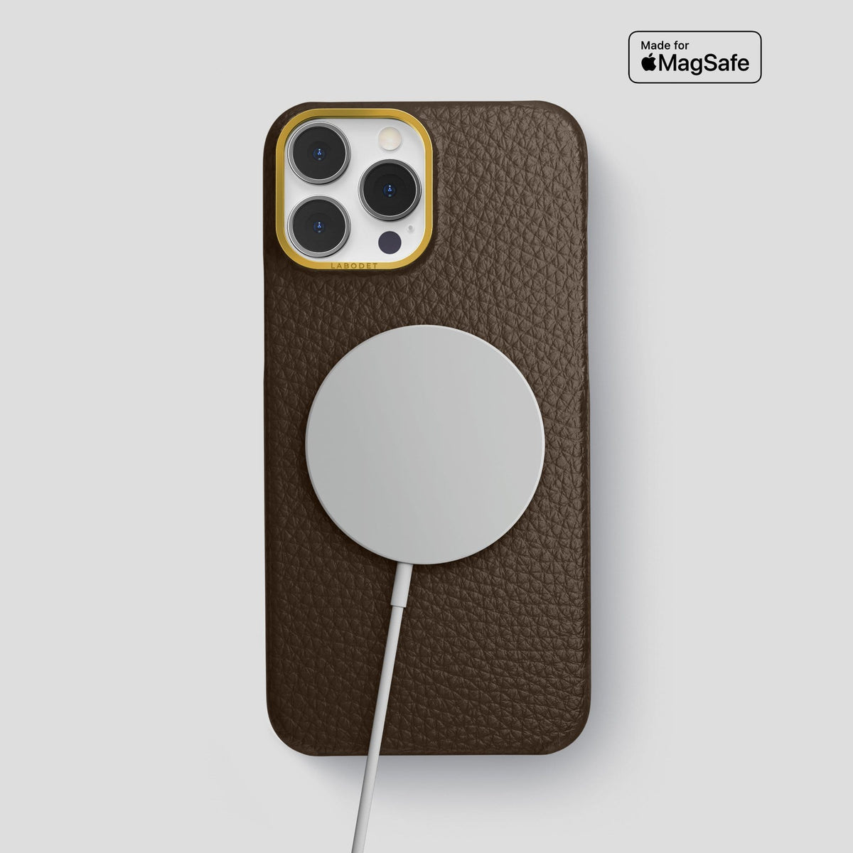 Dark Brown iPhone 13 Pro Max Classic Case Calf with Gold Metal -5 | Dark-Brown-Gold