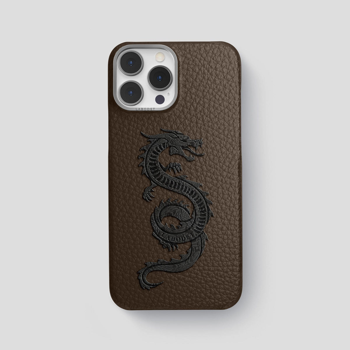 Dark Brown iPhone 13 Pro Max Classic Case Calf with Steel Metal -1 | Dark-Brown-Steel