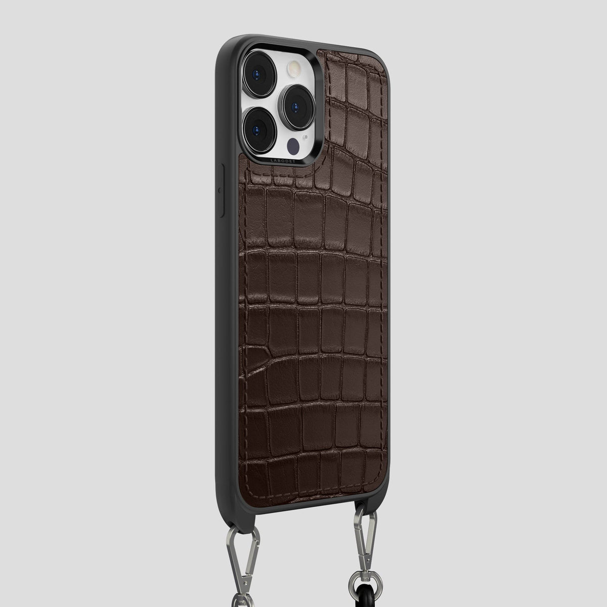 Dark Brown iPhone 13 Pro Max Crossbody Sport Case Alligator -2 | Dark-Brown
