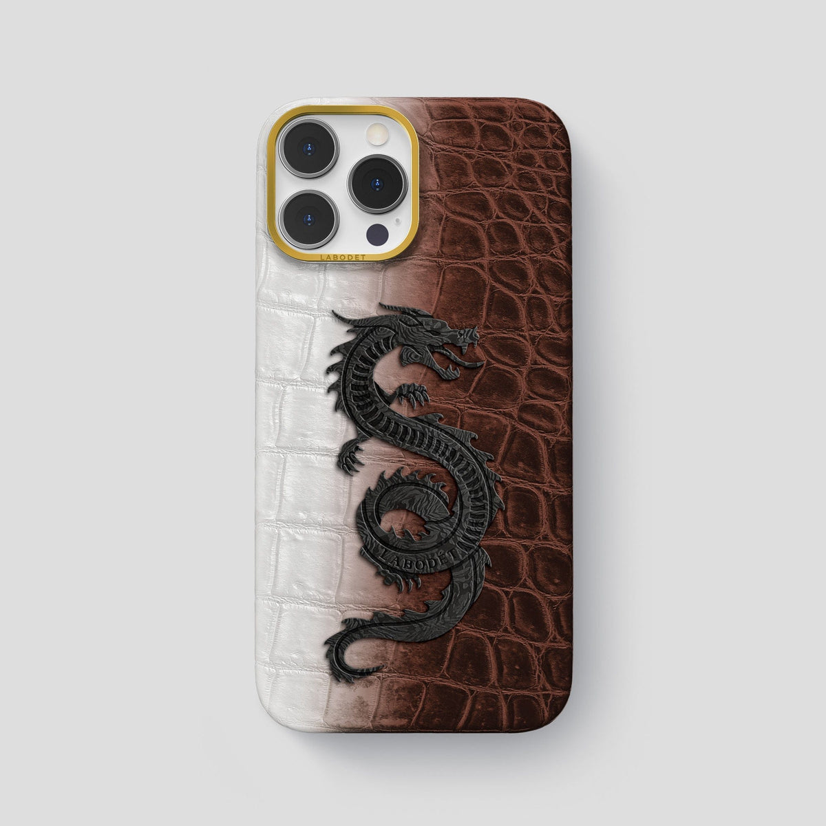 Dark Brown iPhone 13 Pro Max Himalaya Classic Case with Gold Metal -1 | Dark-Brown-Gold