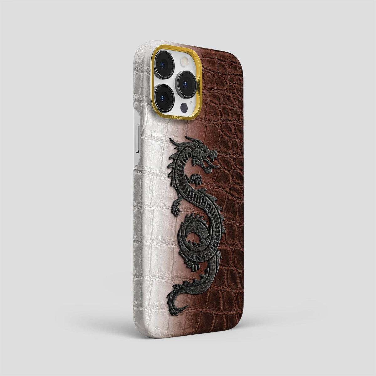 Dark Brown iPhone 13 Pro Max Himalaya Classic Case with Gold Metal -2 | Dark-Brown-Gold
