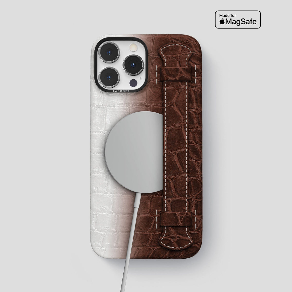 Dark Brown iPhone 13 Pro Max Himalaya Strap Case with Black Metal -5 | Dark-Brown-Black