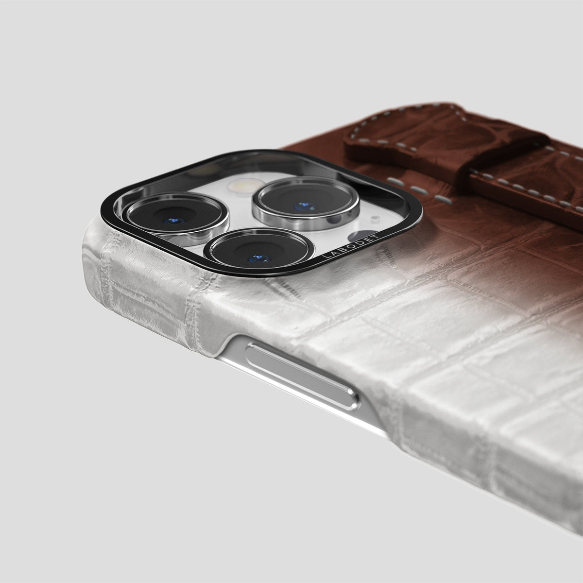 Dark Brown iPhone 13 Pro Max Himalaya Strap Case with Black Metal -6 | Dark-Brown-Black