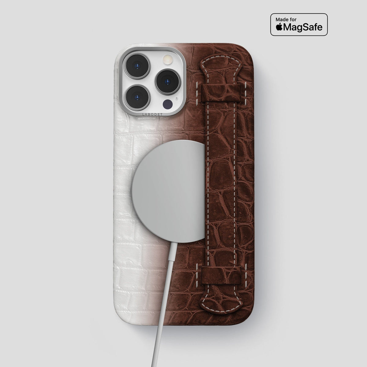 Dark Brown iPhone 13 Pro Max Himalaya Strap Case with Steel Metal -5 | Dark-Brown-Steel