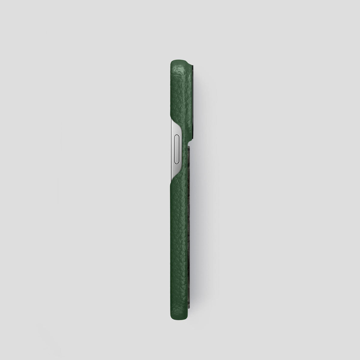 Dark Green iPhone 13 Pro Classic Case Calf with Black Metal -3 | Dark-Green-Black