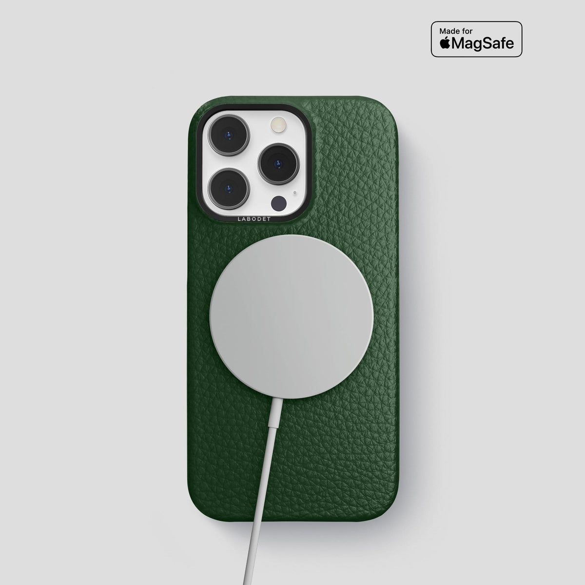 Dark Green iPhone 13 Pro Classic Case Calf with Black Metal -5 | Dark-Green-Black