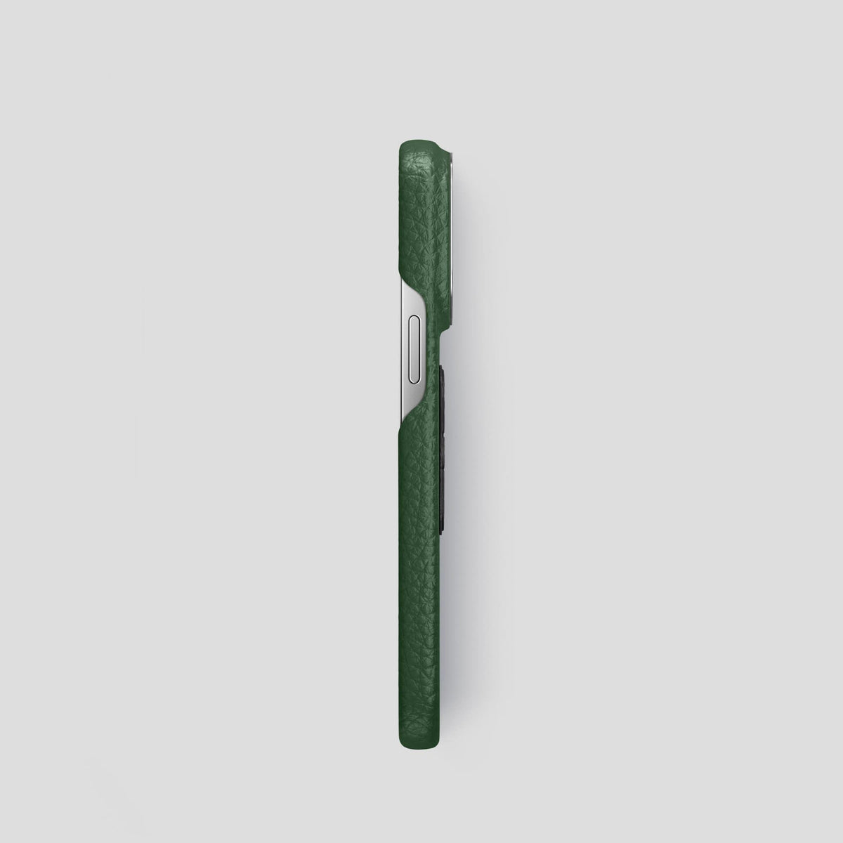Dark Green iPhone 13 Pro Classic Case Calf with Steel Metal -3 | Dark-Green-Steel