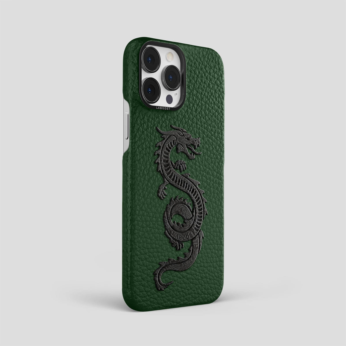 Dark Green iPhone 13 Pro Max Classic Case Calf with Black Metal -2 | Dark-Green-Black