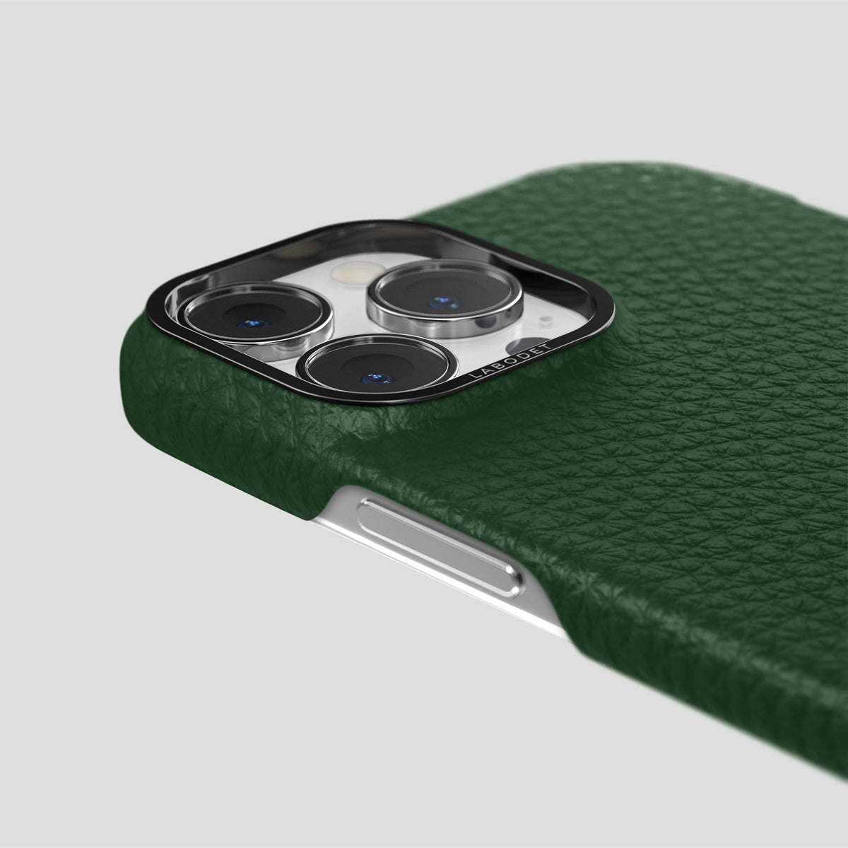 Dark Green iPhone 13 Pro Max Classic Case Calf with Black Metal -6 | Dark-Green-Black