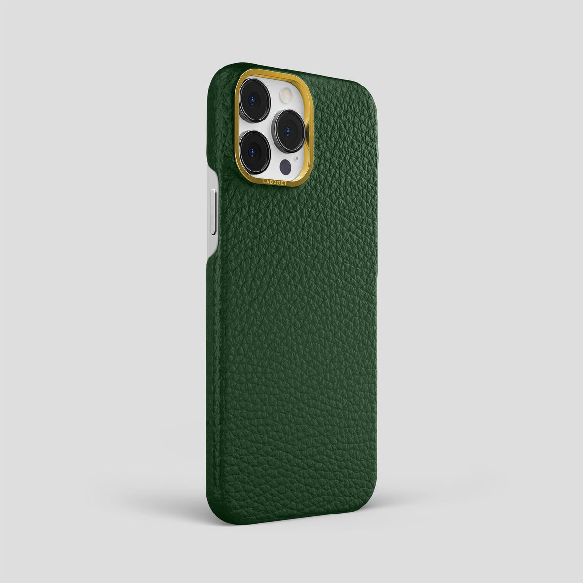 Dark Green iPhone 13 Pro Max Classic Case Calf with Gold Metal -2 | Dark-Green-Gold