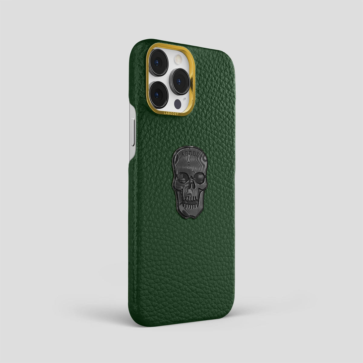 Dark Green iPhone 13 Pro Max Classic Case Calf with Gold Metal -2 | Dark-Green-Gold