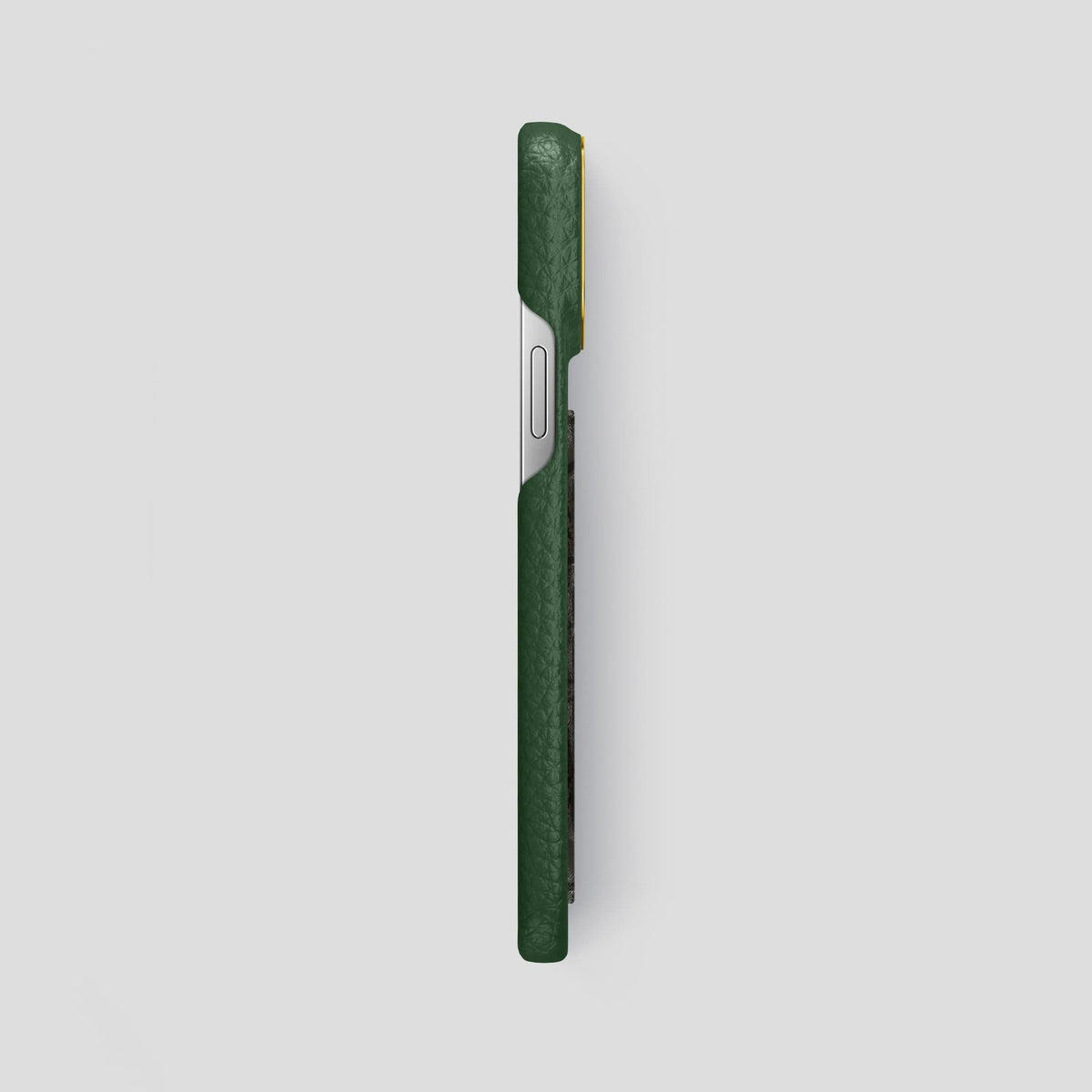 Dark Green iPhone 13 Pro Max Classic Case Calf with Gold Metal -3 | Dark-Green-Gold