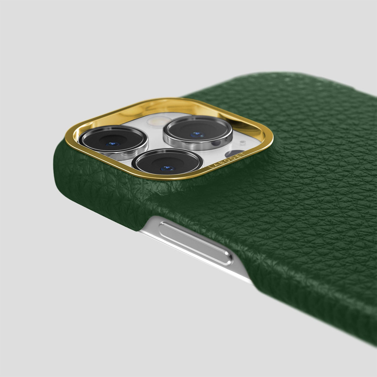 Dark Green iPhone 13 Pro Max Classic Case Calf with Gold Metal -6 | Dark-Green-Gold