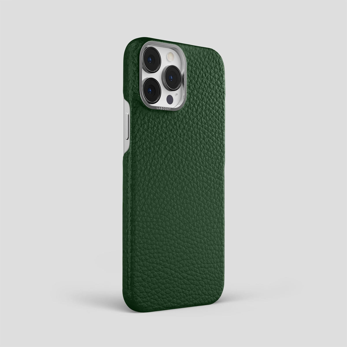 Dark Green iPhone 13 Pro Max Classic Case Calf with Steel Metal -2 | Dark-Green-Steel