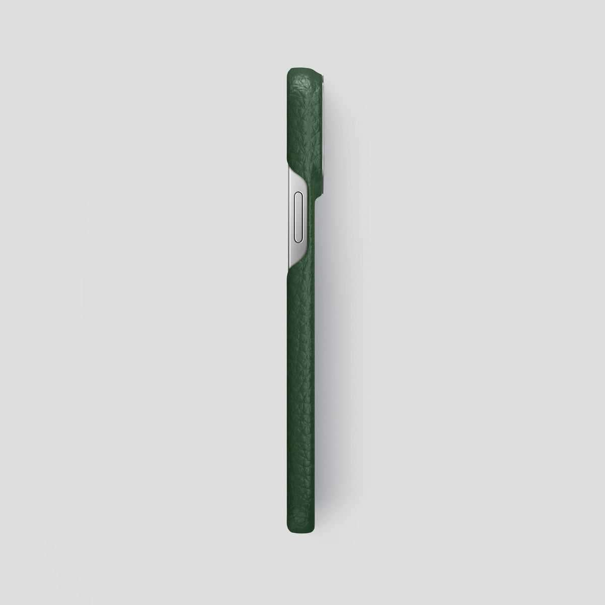 Dark Green iPhone 13 Pro Max Classic Case Calf with Steel Metal -3 | Dark-Green-Steel
