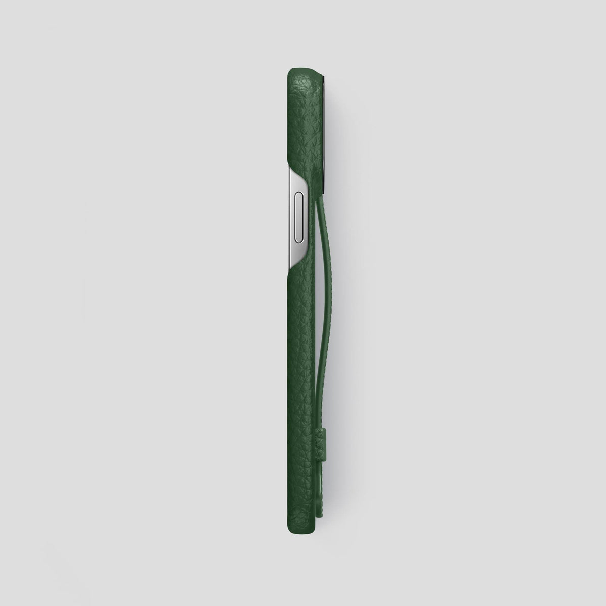 Dark Green iPhone 13 Pro Max Strap Case Calf with Black Metal -3 | Dark-Green-Black
