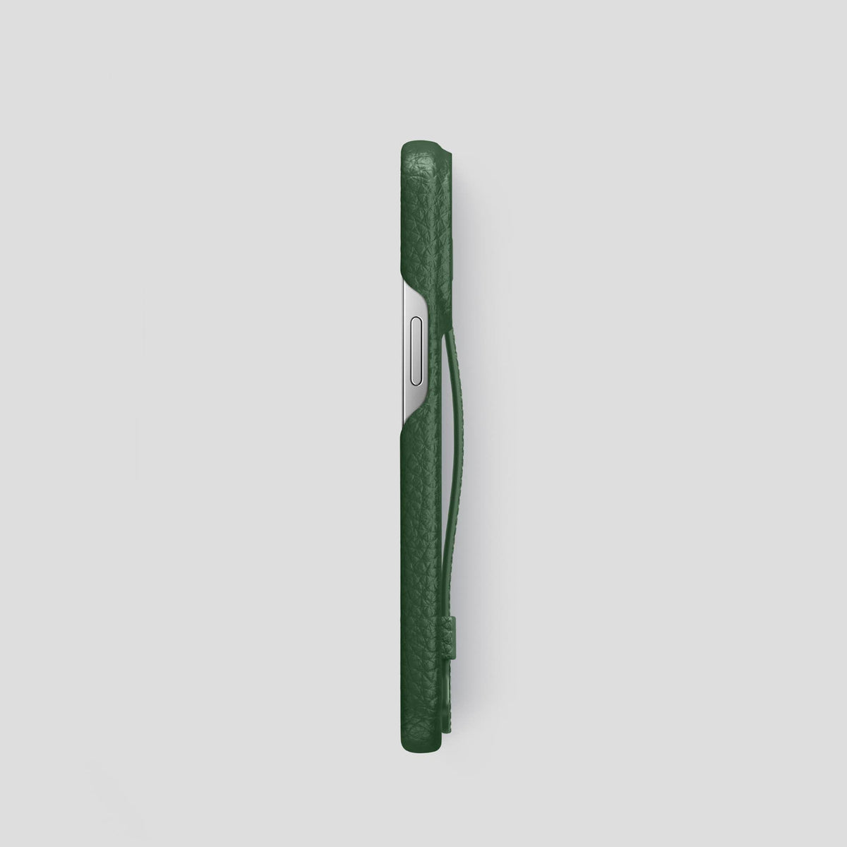 Dark Green iPhone 13 Pro Strap Case Calf with Steel Metal -3 | Dark-Green-Steel