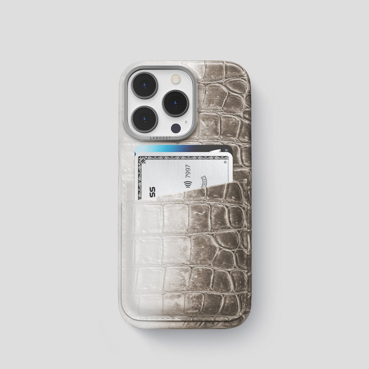 Dark iPhone 13 Pro Himalaya Card Case with Steel Metal -1 | Dark-Steel