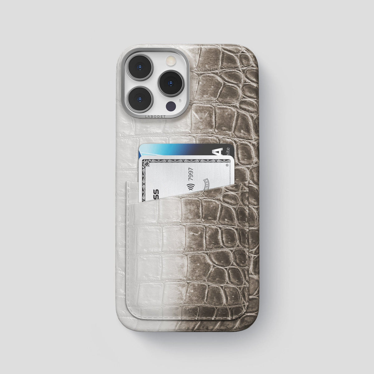 Dark iPhone 13 Pro Max Himalaya Card Case with Steel Metal -1 | Dark-Steel