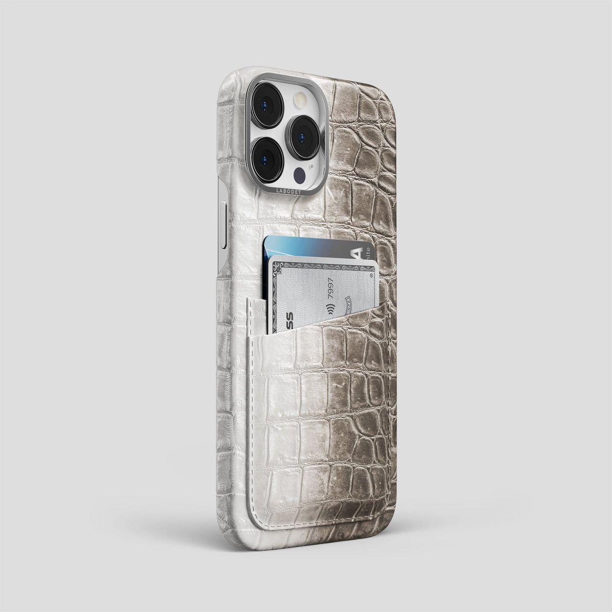 Dark iPhone 13 Pro Max Himalaya Card Case with Steel Metal -2 | Dark-Steel
