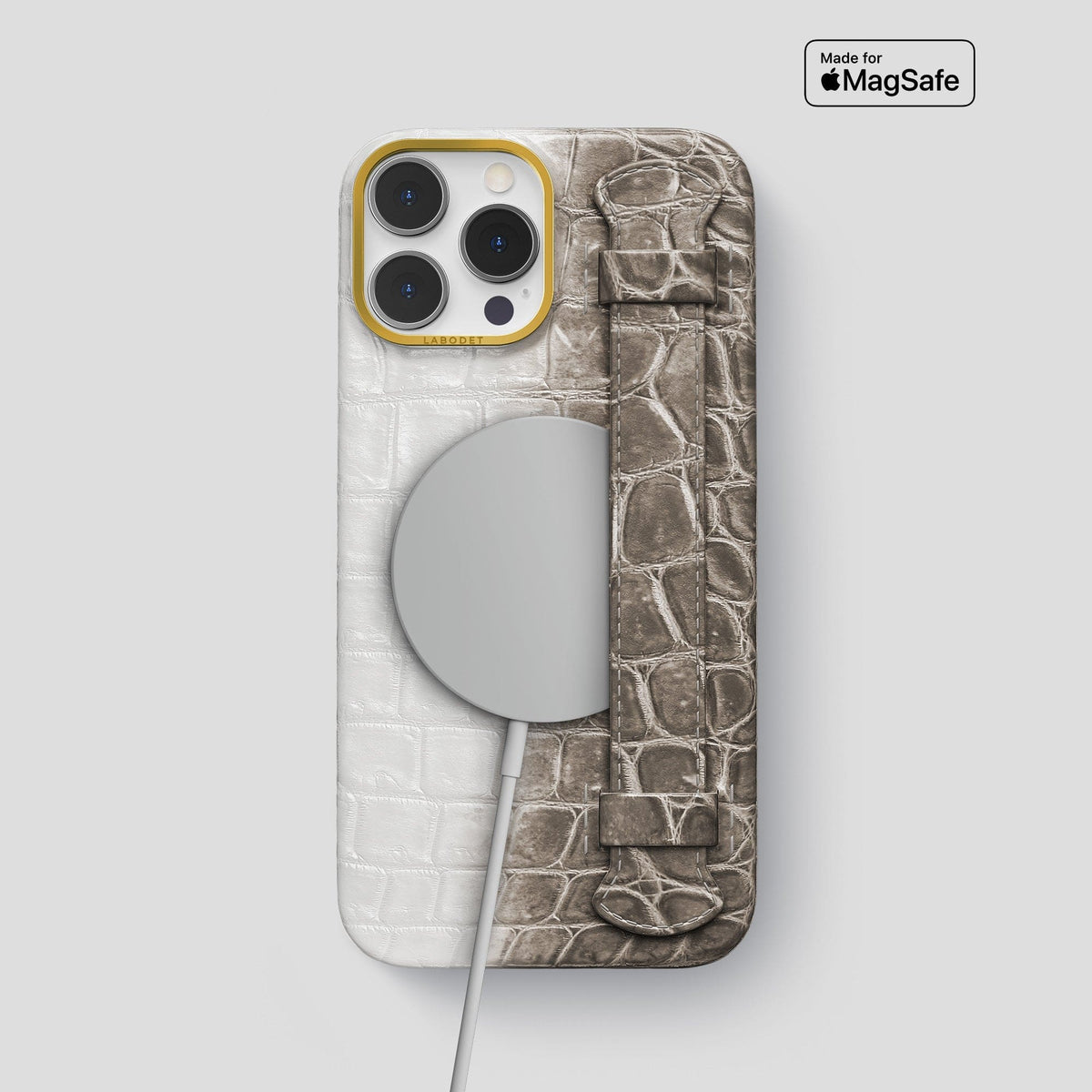 Dark iPhone 13 Pro Max Himalaya Strap Case with Gold Metal -5 | Dark-Gold