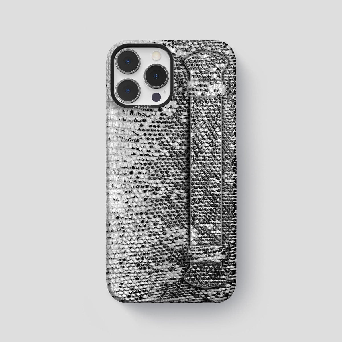 Dark iPhone 13 Pro Max Himalayan Lizard Strap Case with Black Metal -1 | Dark-Black